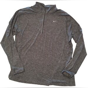 Nike womens running long sleeve quarter zip grey pullover shirt 3x MSRP $70.00
